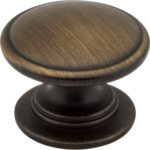 Jeffrey Alexander 3980-ABSB: 1-1/4" Durham Round Cabinet Knob - Antique Brushed Satin Brass