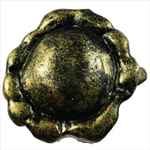 Sierra Lifestyles Deer Antler Burr Cabinet Knob Antique Brass
