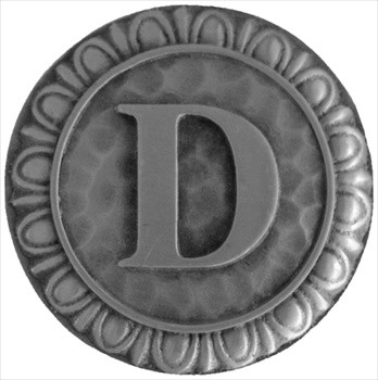 Notting Hill NHK-183-AP: Initial D Cabinet Knob - Antique Pewter