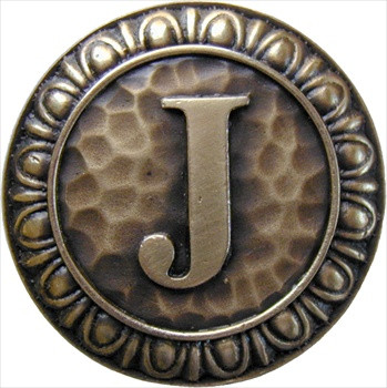 Notting Hill NHK-189-AB: Initial J Cabinet Knob - Antique Brass
