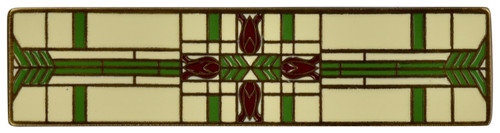 Notting Hill NHP-617-AB-A: 3" cc Prairie Tulips Cabinet Pull - Spring Green/Antique Brass