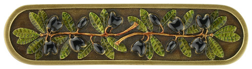 Notting Hill NHP-669-BHT: 3" cc Olive Branch Cabinet Pull - Brass