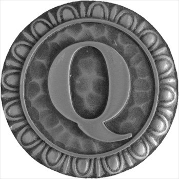 Notting Hill NHK-196-AP: Initial Q Cabinet Knob - Antique Pewter