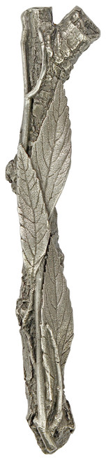 Notting Hill NHP-672-AP-R: 3" cc Leafy Branch (Right Side) Cabinet Pull - Antique Pewter