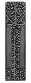 Notting Hill NHP-322-AP: 3" cc Royal Palm Cabinet Pull (vertical) - Antique Pewter
