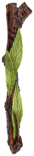 Notting Hill NHP-672-BHT-R: 3" cc Leafy Branch (Right Side) Cabinet Pull - Brass