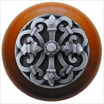 Notting Hill NHW-776C-AP: Chateau Cabinet Knob - Cherry/Antique Pewter