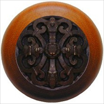 Notting Hill NHW-776C-DB: Chateau Cabinet Knob - Cherry/Dark Brass
