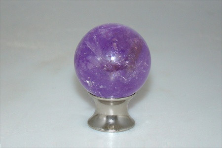 Myterra C35.AMET.14: 35mm Amethyst Sphere Cabinet Knob - Polished Nickel