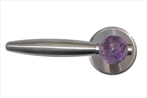 Myterra DL.R.35.AMET.15.PR: Amethyst Privacy Door Lever Set (right) - Satin Nickel Myterra DL.R.35.AMET.15.PR: Amethyst Privacy Door Lever Set (right) - Satin Nickel