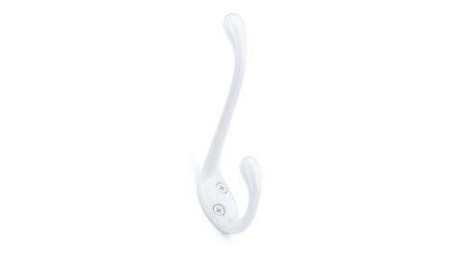 Richelieu BP651330: 4-3/4" Utility Double Coat Hook - White Richelieu BP651330: 4-3/4" Utility Double Coat Hook - White