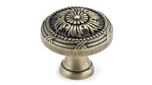 Richelieu BP82465AE: 1-5/16" Chateauguay Cabinet Knob - Antique English Richelieu BP82465AE: 1-5/16" Chateauguay Cabinet Knob - Antique English
