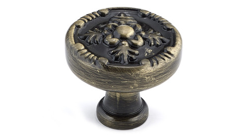 Richelieu BP82619AE: 1-1/4" Chateauguay Cabinet Knob - Antique English Richelieu BP82619AE: 1-1/4" Chateauguay Cabinet Knob - Antique English