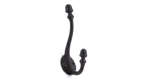 Richelieu T5618900: 5-1/2" Classic Forged Iron Double Wall Hook - Matte Black