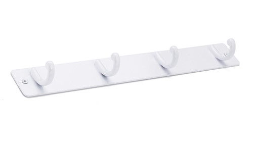 Richelieu T562130: 12-1/2" Utility 4-Hook Wall Rack - White