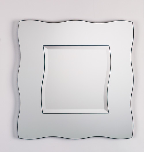 Alno 2509-102: 22" x 22" Mirror on Mirror w/Wavy Edge Alno 2509-102: 22" x 22" Mirror on Mirror w/Wavy Edge