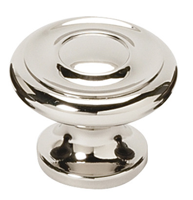Alno A1049-PN: 1-1/4" Traditional Round Cabinet Knob - Polished Nickel