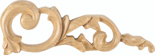 Hardware Resources ONL-06-RCH: 10"-1/4x 3/4" x 3-1/2" Acanthus Half Onlay (right) - Cherry