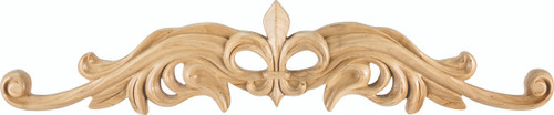 Hardware Resources ONL-08-24MP: 24" x 3/4" x 4-3/4" Fleur De Lis Onlay - Maple