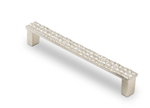 Topex128mm Italian Designs Contemporary Mosaic Horseshoe Cabinet Pull - Satin Nickel