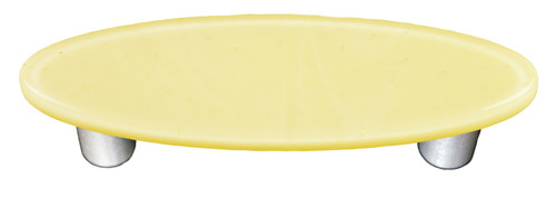 Aquila HK1040-POA: 3" cc Solid Oval Cabinet Pull w/Aluminum Post - Marzipan