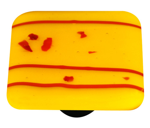 Aquila HK3107-KA: 1-1/2" Mardi Gras Square Cabinet Knob w/Aluminum Post - Red/Sunflower Yellow