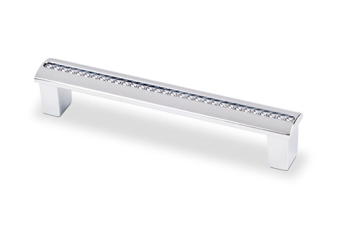 Topex 96mm cc Crystal Contemporary Bar Cabinet Pull - Swarovski Crystal/Bright Chrome