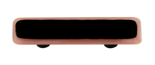 Aquila HK5056-PA: 3" cc Borders Rectangle Cabinet Pull w/Aluminum Post - Dusty Lilac/Black