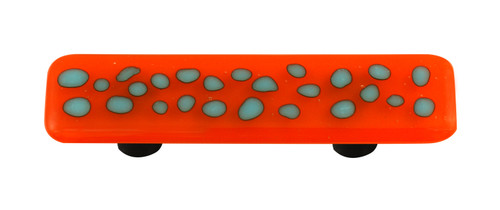 Aquila HK6002-PA: 3" cc Reactive Rectangle Cabinet Pull w/Aluminum Post - Clear/Opal Orange