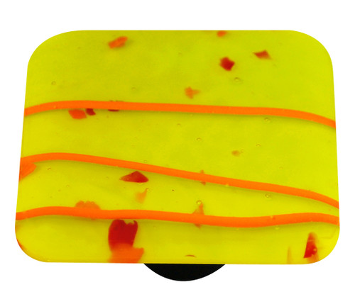 Aquila HK3111-KA: 1-1/2" Mardi Gras Square Cabinet Knob w/Aluminum Post - Orange/Spring Green