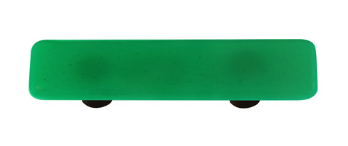 Aquila HK1021-PA: 3" cc Solid Rectangle Cabinet Pull w/Aluminum Post - Emerald Green