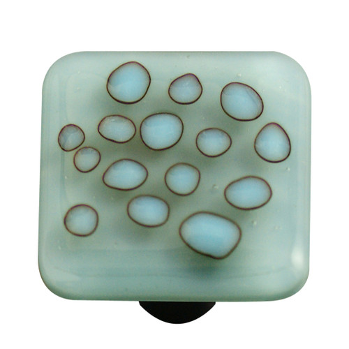 Aquila HK6005-KA: 1-1/2" Reactive Square Cabinet Knob w/Aluminum Post - Clear/Powder Blue