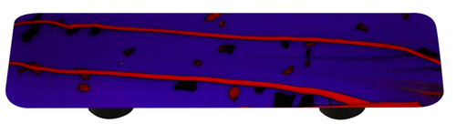 Aquila HK3115-PA: 3" cc Mardi Gras Rectangle Cabinet Pull w/Aluminum Post - Red/Cobalt Blue