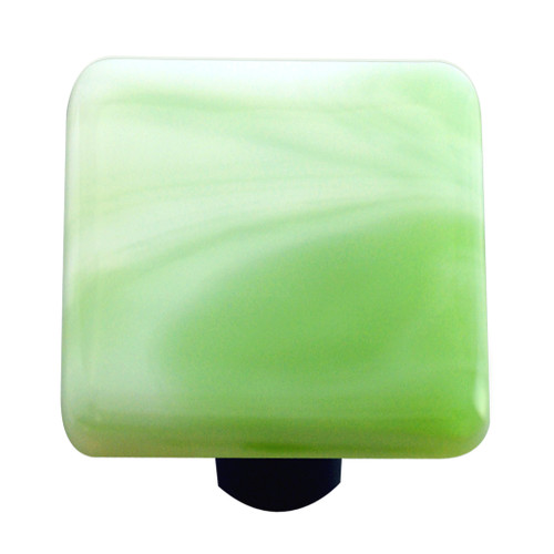 Aquila HK2004-KA: 1-1/2" Swirl Square Cabinet Knob w/Aluminum Post - Light Green
