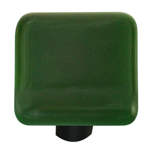 Aquila HK1023-KA: 1-1/2" Solid Square Cabinet Knob w/Aluminum Post - Kelly Green