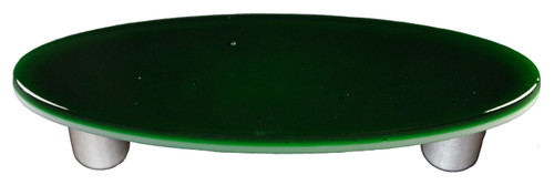Aquila HK1023-POA: 3" cc Solid Oval Cabinet Pull w/Aluminum Post - Kelly Green