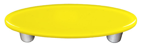 Aquila HK1010-POA: 3" cc Solid Oval Cabinet Pull w/Aluminum Post - Canary Yellow