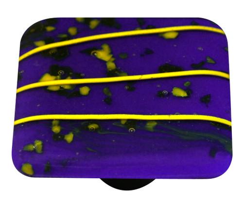 Aquila HK3116-KA: 1-1/2" Mardi Gras Square Cabinet Knob w/Aluminum Post - Yellow/Cobalt Blue