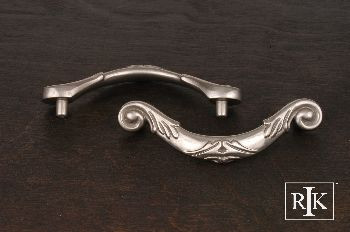 RKI CP-804-P: 3-1/2" cc Ornate Curved Drop Cabinet Pull - Pewter