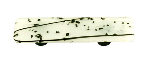 Aquila HK3010-PA: 3" cc Mardi Gras Rectangle Cabinet Pull w/Aluminum Post - Black/White