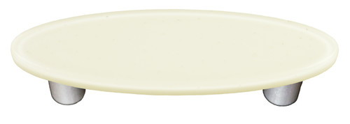 Aquila HK1038-POA: 3" cc Solid Oval Cabinet Pull w/Aluminum Post - White