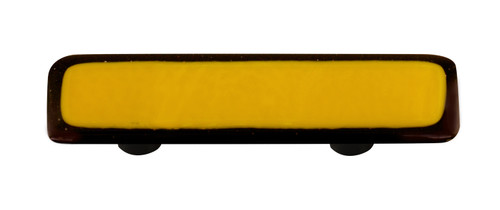 Aquila HK5003-PA: 3" cc Borders Rectangle Cabinet Pull w/Aluminum Post - Black/Sunflower Yellow