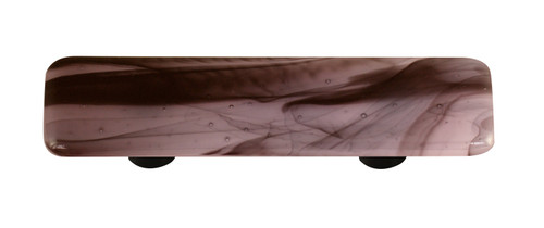 Aquila HK2051-PA: 3" cc Swirl Rectangle Cabinet Pull w/Aluminum Post - Black/Petal Pink