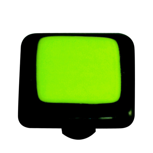 Aquila HK5004-KA: 1-1/2" Borders Square Cabinet Knob w/Aluminum Post - Black/Spring Green