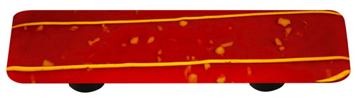 Aquila HK3101-PA: 3" cc Mardi Gras Rectangle Cabinet Pull w/Aluminum Post - Yellow/Red