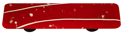 Aquila HK3102-PA: 3" cc Mardi Gras Rectangle Cabinet Pull w/Aluminum Post - White/Red