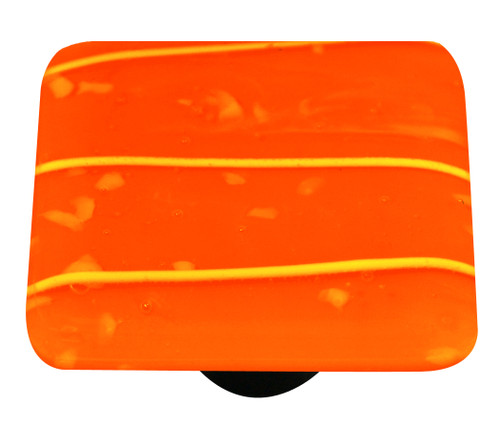 Aquila HK3104-KA: 1-1/2" Mardi Gras Square Cabinet Knob w/Aluminum Post - Yellow/Orange