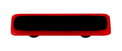 Aquila HK5051-PA: 3" cc Borders Rectangle Cabinet Pull w/Aluminum Post - Brick Red/Black