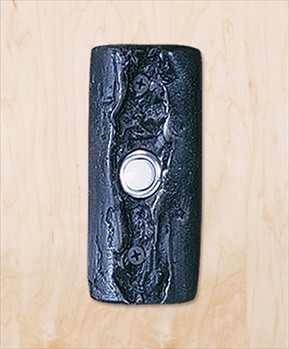 Hawk Hill BP1: 4-1/2" Glacier Door Bell & Backplate - Black Iron