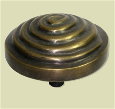 Handcrafted Hardware HKN1018: 3" Spiral Knob - Unlacquered Antique Brass